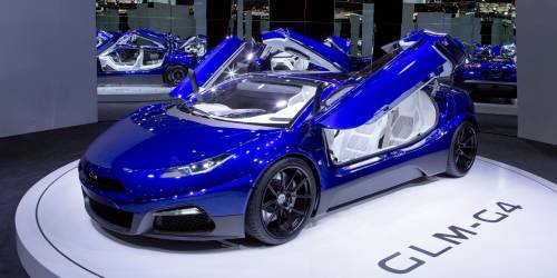 Japan's GLM G4 Electric Four-Door Supercar Wows Paris Auto Show Crowds