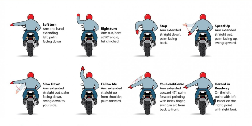 Motorcycle Hand Signals Infographic