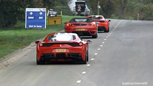 Watch and Listen to This Symphony of Pure Ferrari, Lambo and Other Supercars Acceleration Sounds