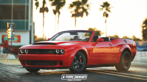 Open-top Dodge Challenger SRT Demon looks seriously out of context