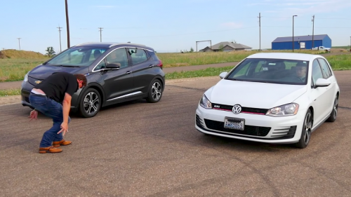 EV vs hot hatch drag race: is a Chevrolet Bolt is faster than a VW Golf GTI?