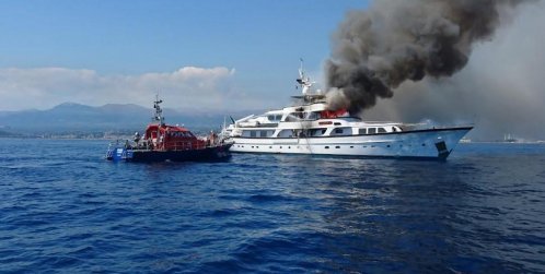 A 39m yacht has caught fire outside Nice