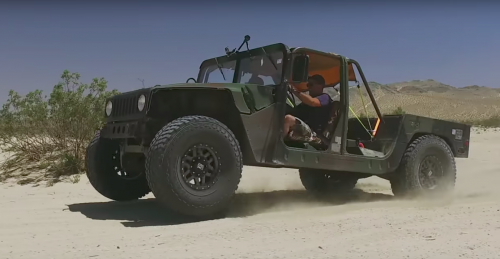 Bashing a Humvee truck through the desert sure looks like tons of fun