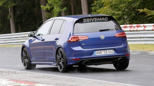 VW Golf R tries new oval tailpipes on the Nürburgring, do we hear five cylinders?