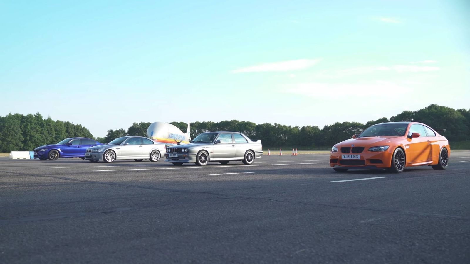 See how four generations of the BMW M3 compare in a drag race