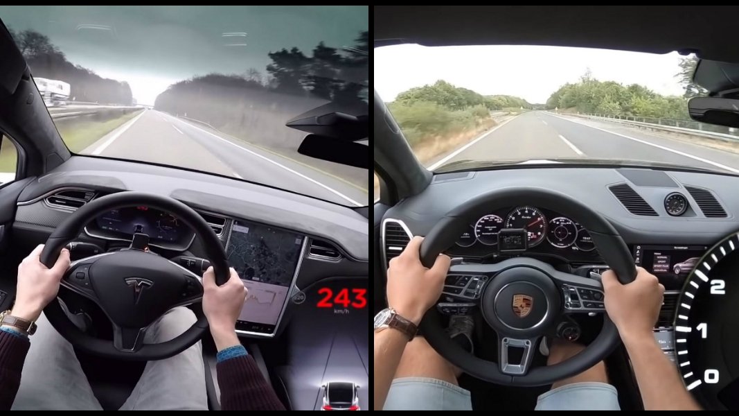 2019 Tesla Model X vs 2019 Porsche Cayenne Turbo comparo is ext...